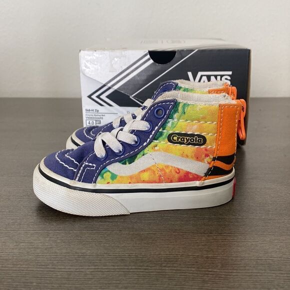 Vans X Crayola Toddler Sk8-Hi Zip Size 4 Shoes - Picture 3 of 8